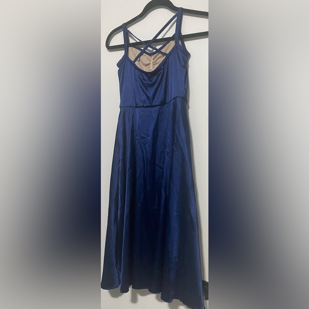 Dance/Gymnastics leotard and dress with sequins dark blue